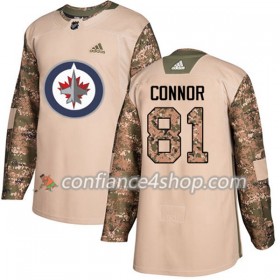 Adidas Maillot de Hockey Winnipeg Jets Kyle Connor 81 2017-2018 Camo Veterans Day Practice Authentic - Homme